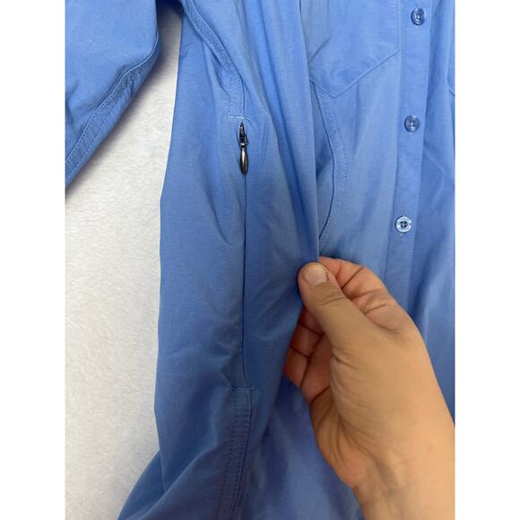 Outdoor Research Wayward Blue Button Up Shirt Hiking Camping UV Protection XS - Picture 5 of 10
